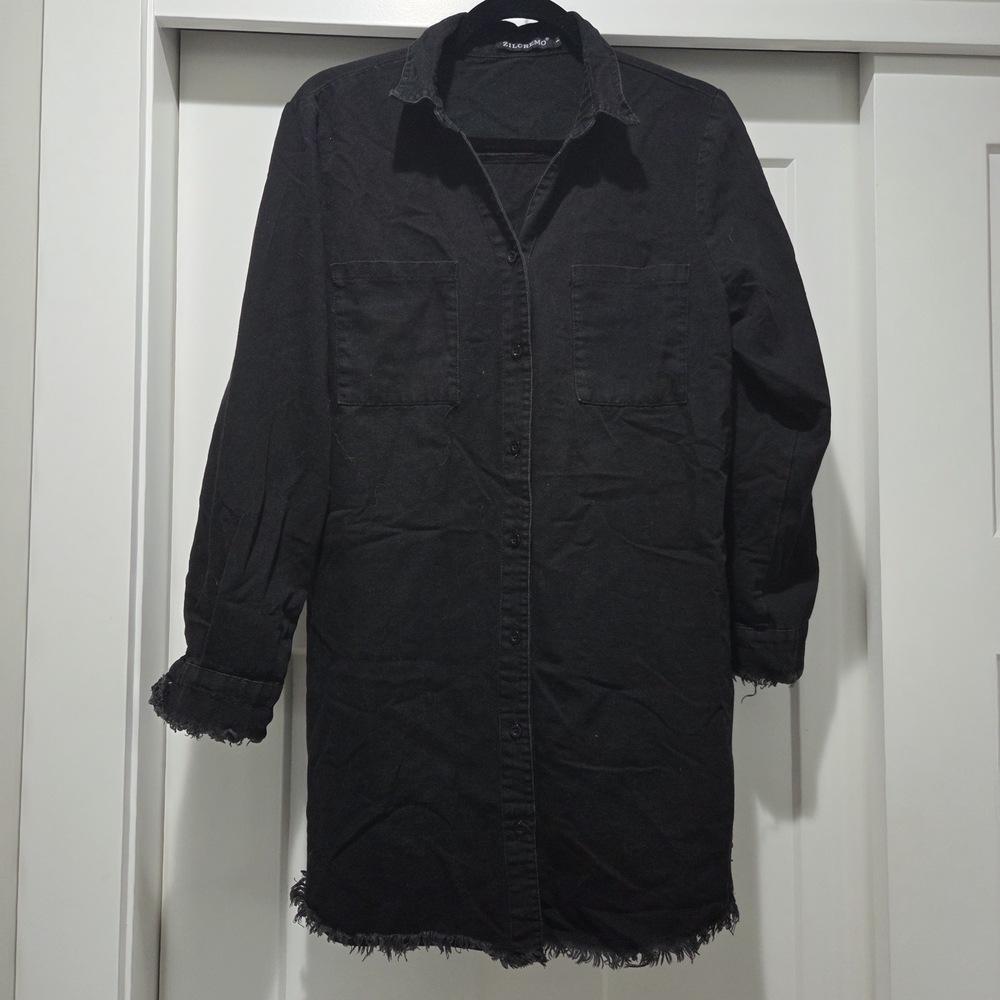 Black Denim Shirt Dress